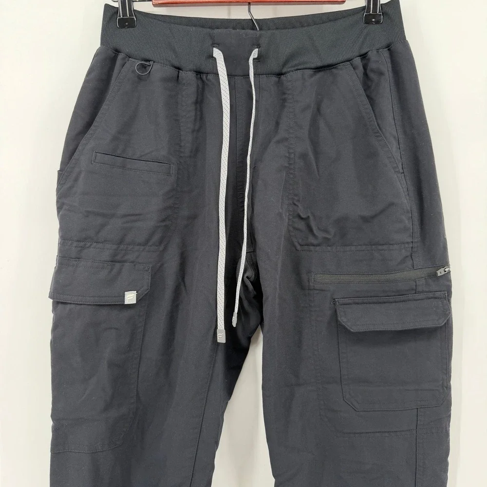 Fabletics Cargo Joggers Women M Black Multi-Pocket Utility Drawstring Athleisure